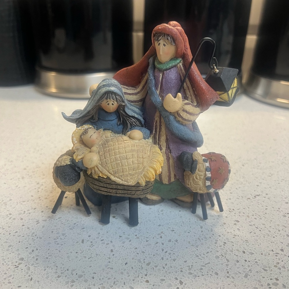 Primitive Painted Navity Figure Made By Crazy Mountain Exclusive Designs